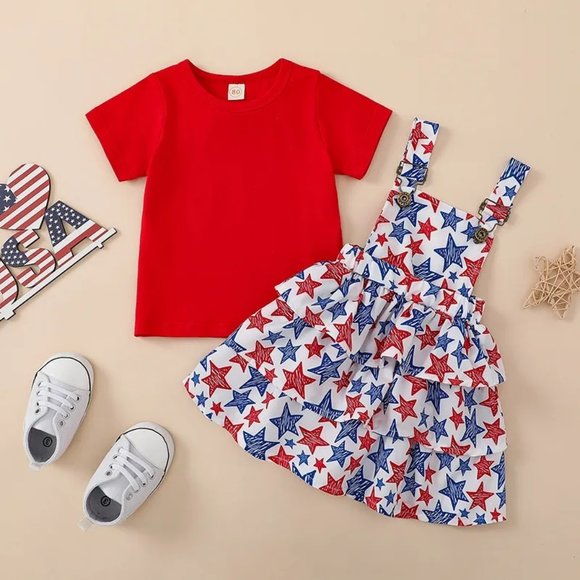 4th of July Baby Romper Set: Patriotic Ruffle Outfit